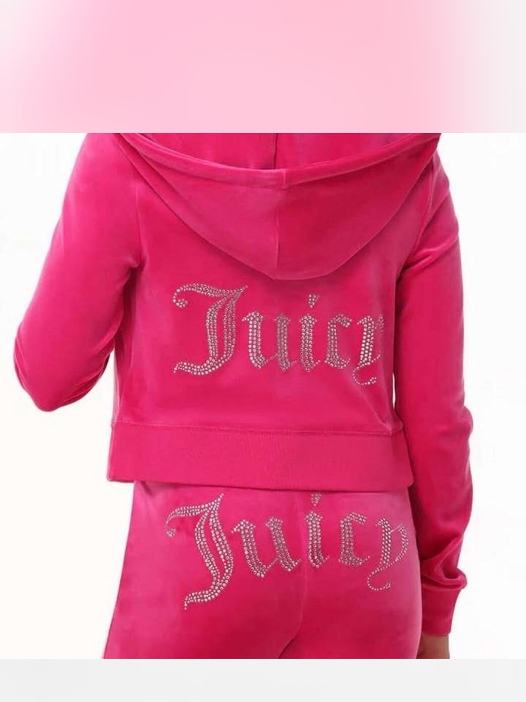 Juicy Couture 2 Pc “Pink Party” Og Bling Velour Lounge Set, Size Xl Nwt
